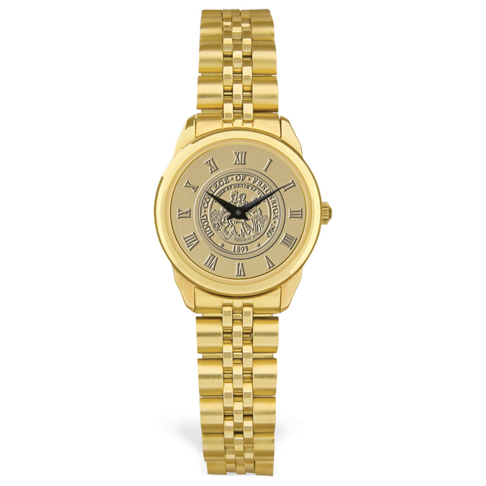 Women's Gold Hood College Blazers Medallion Rolled Link Bracelet Wristwatch