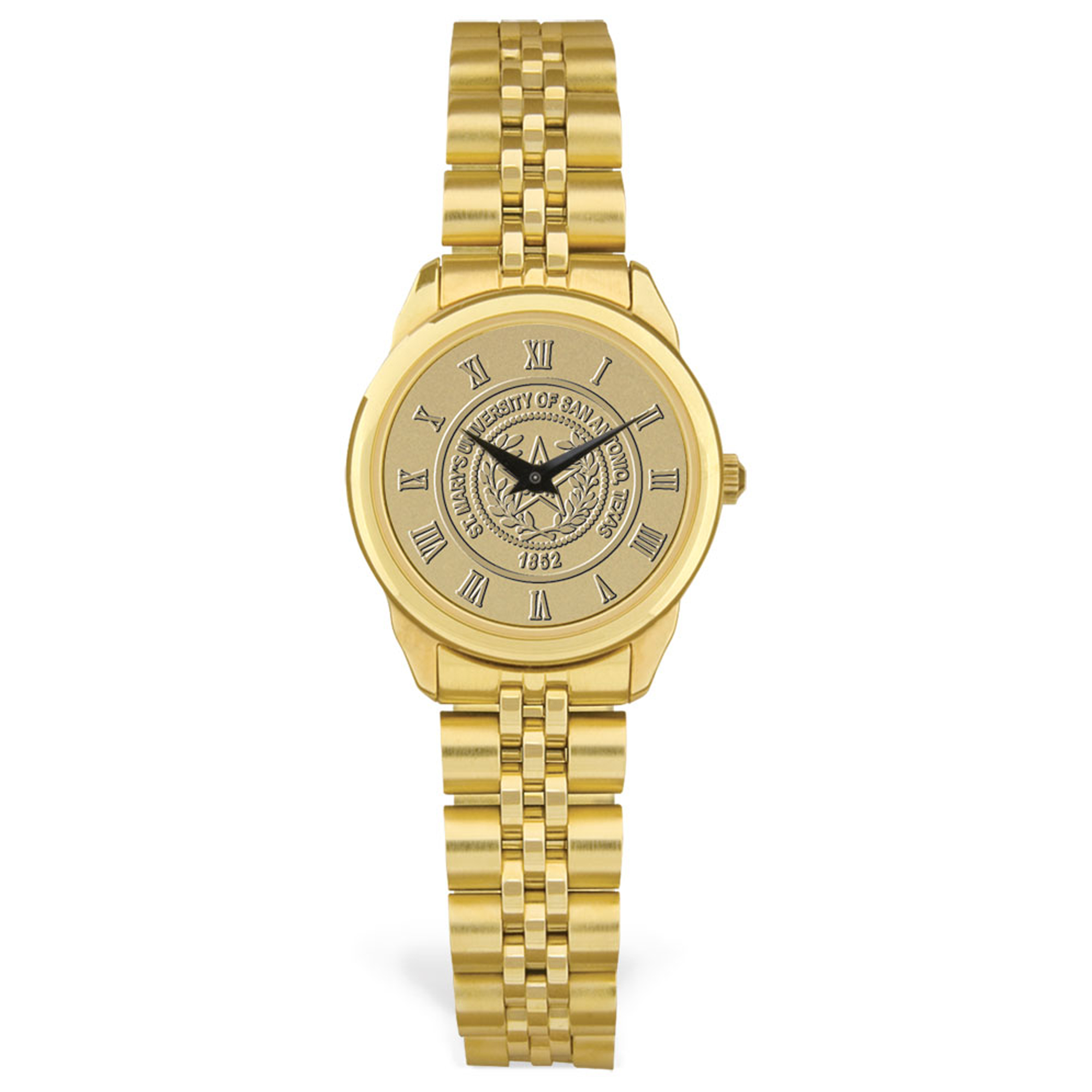 Women's Gold St. Mary's University Rattlers Medallion Rolled Link Bracelet Wristwatch