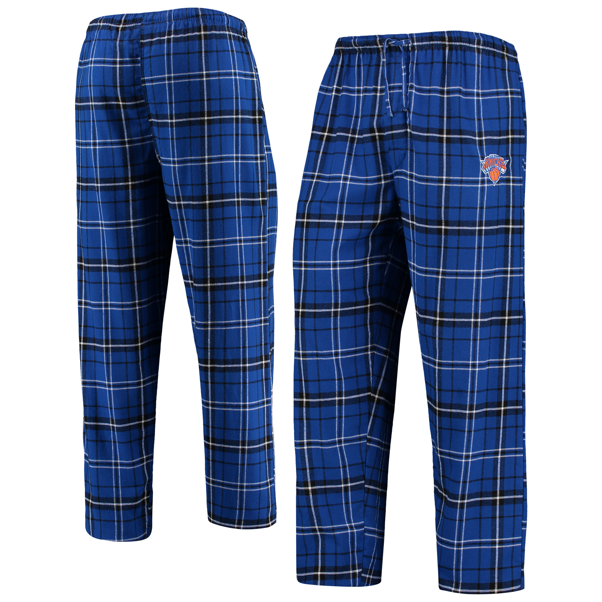 Men's Concepts Sport Blue/Black New York Knicks Ultimate Plaid Flannel Pants