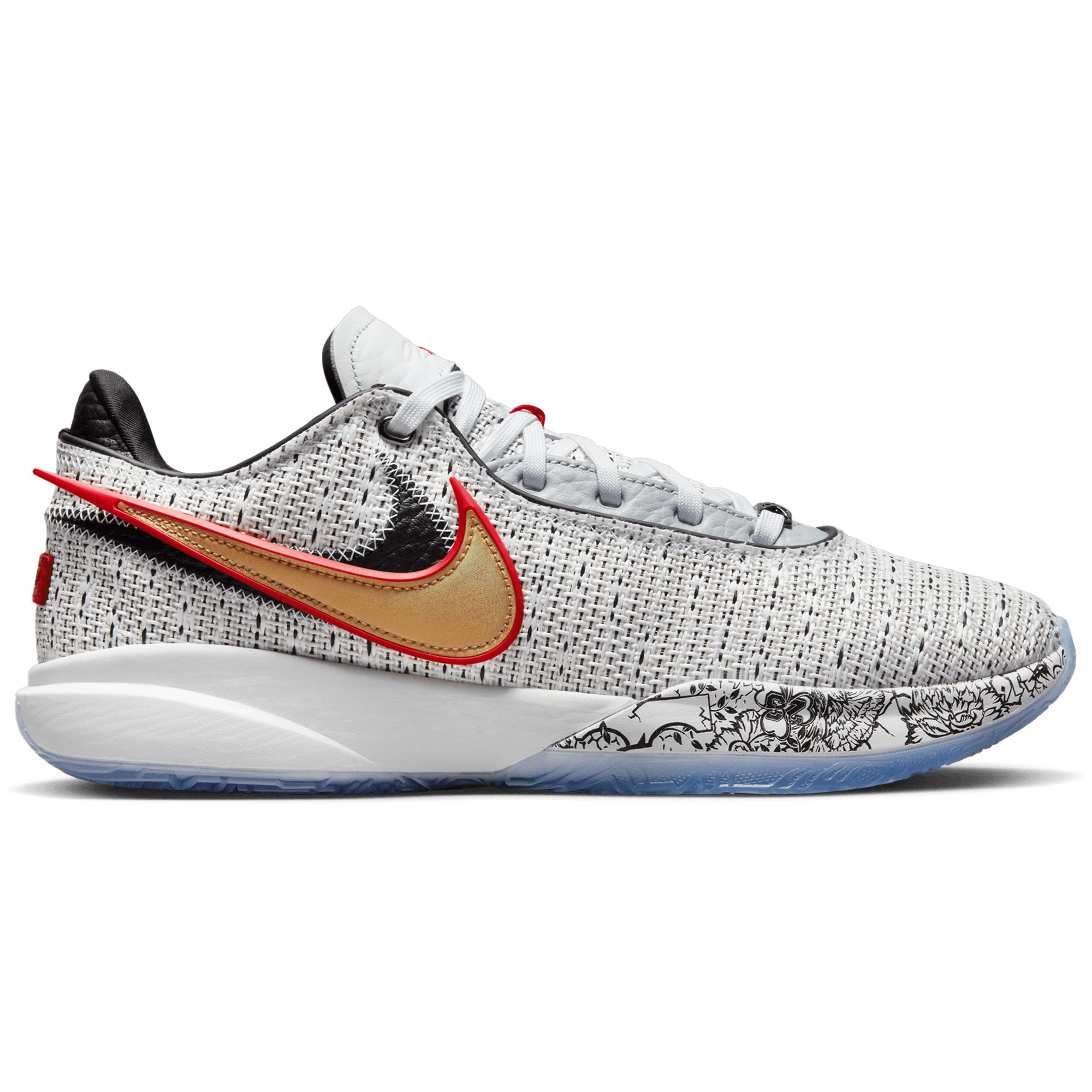 Men's Nike White Lebron 20 Low Top Shoe