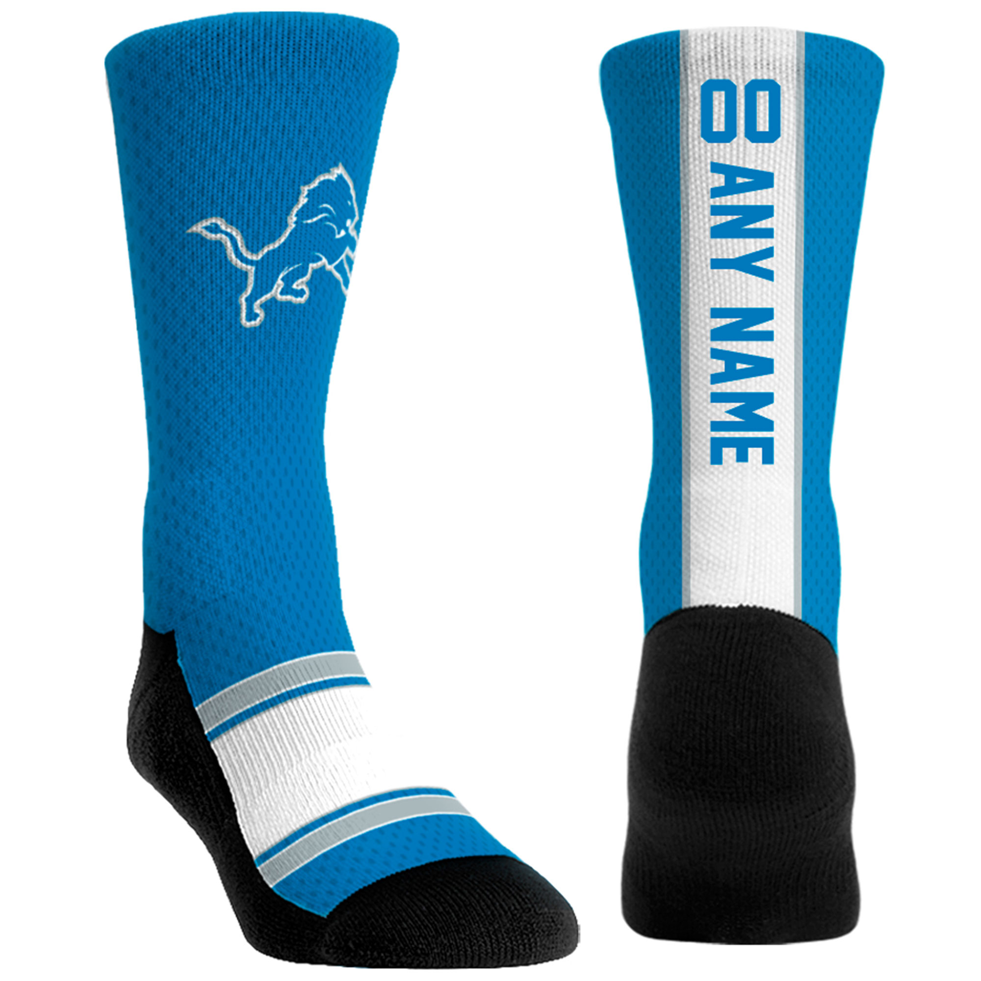 Unisex Rock Em Blue Detroit Lions Custom Jersey Crew Socks