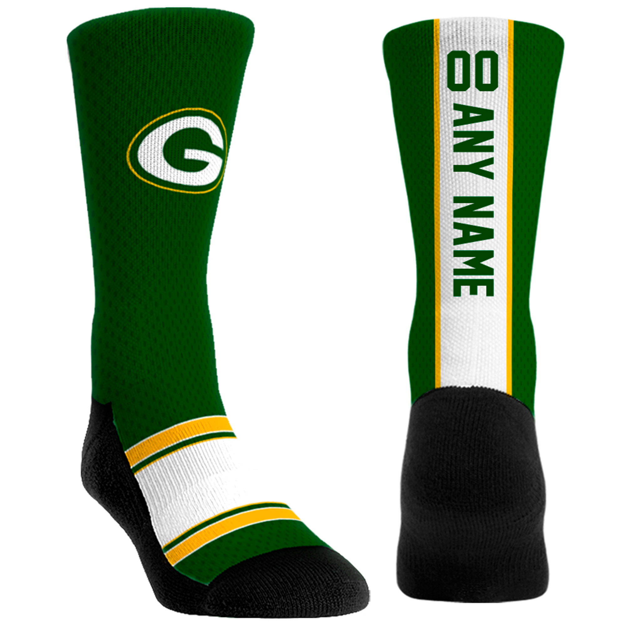Unisex Rock Em Green Green Bay Packers Custom Jersey Crew Socks