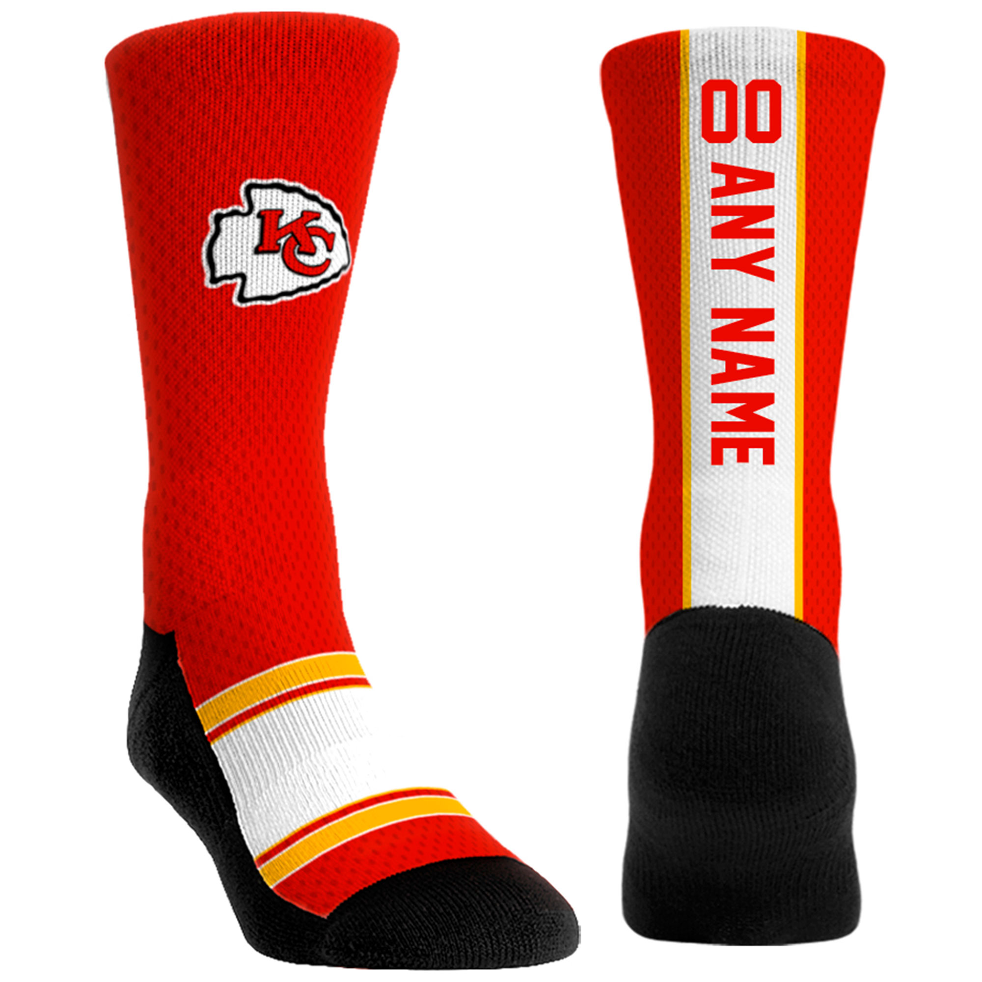 Unisex Rock Em Red Kansas City Chiefs Custom Jersey Crew Socks