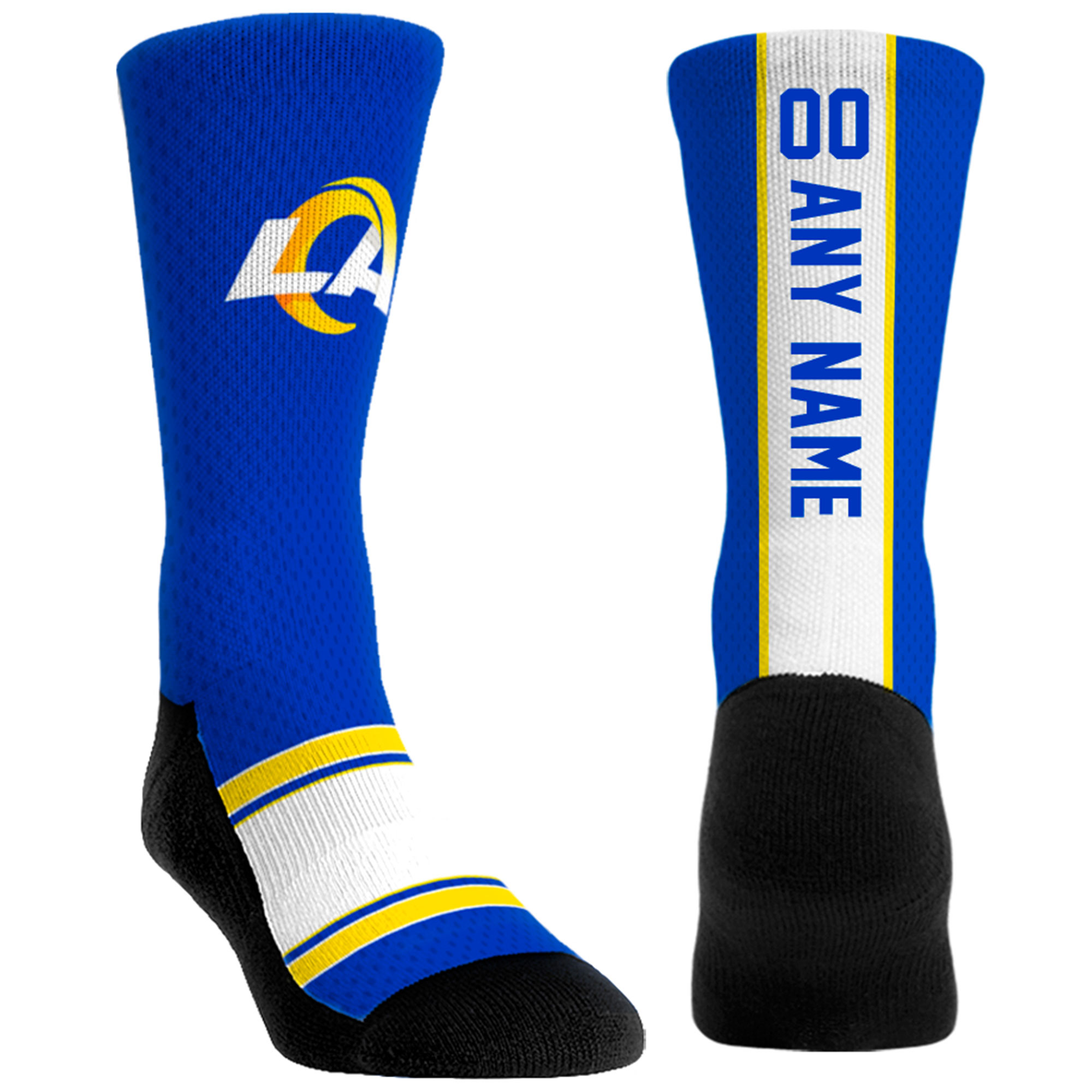 Unisex Rock Em Royal Los Angeles Rams Custom Jersey Crew Socks