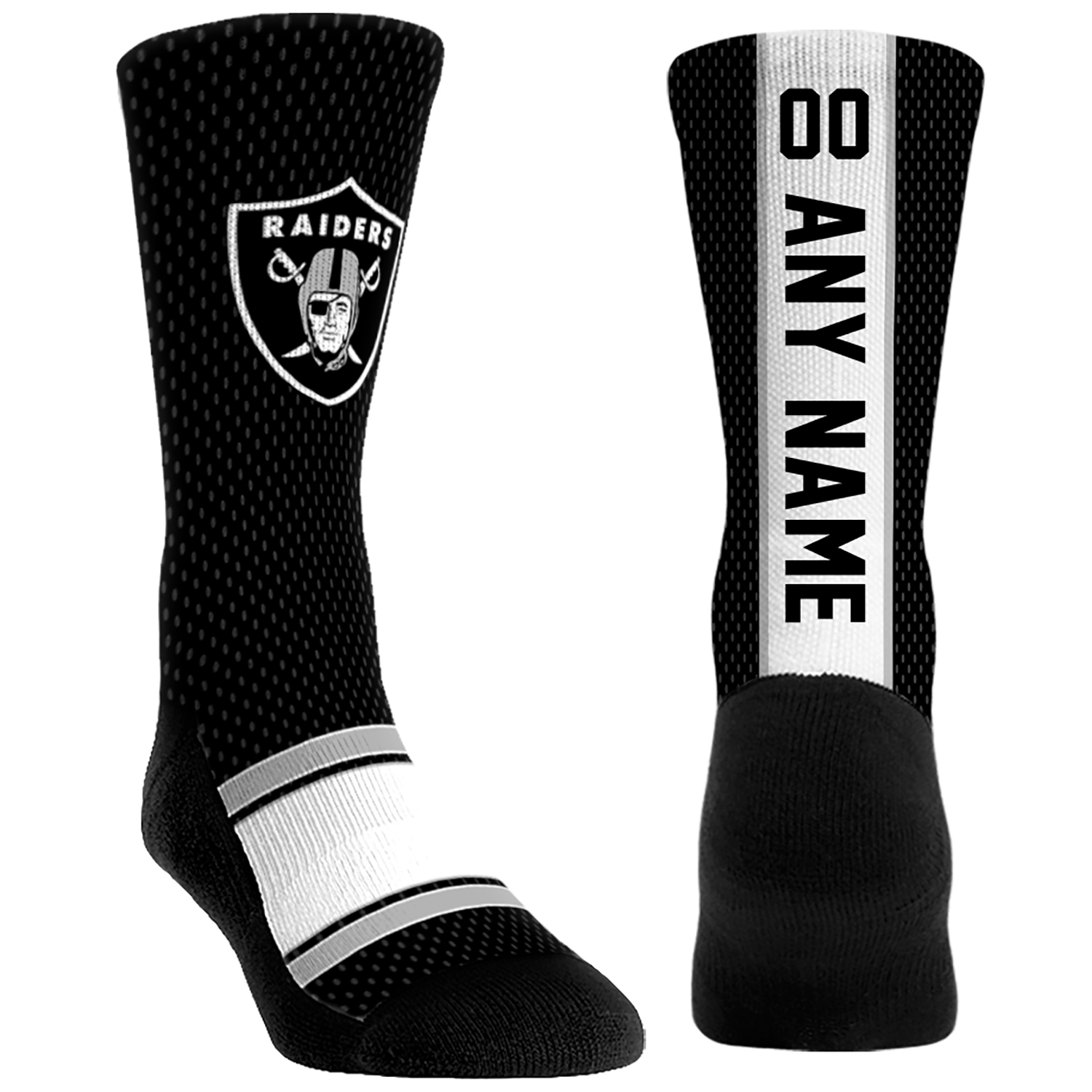 Unisex Rock Em Black Las Vegas Raiders Custom Jersey Crew Socks