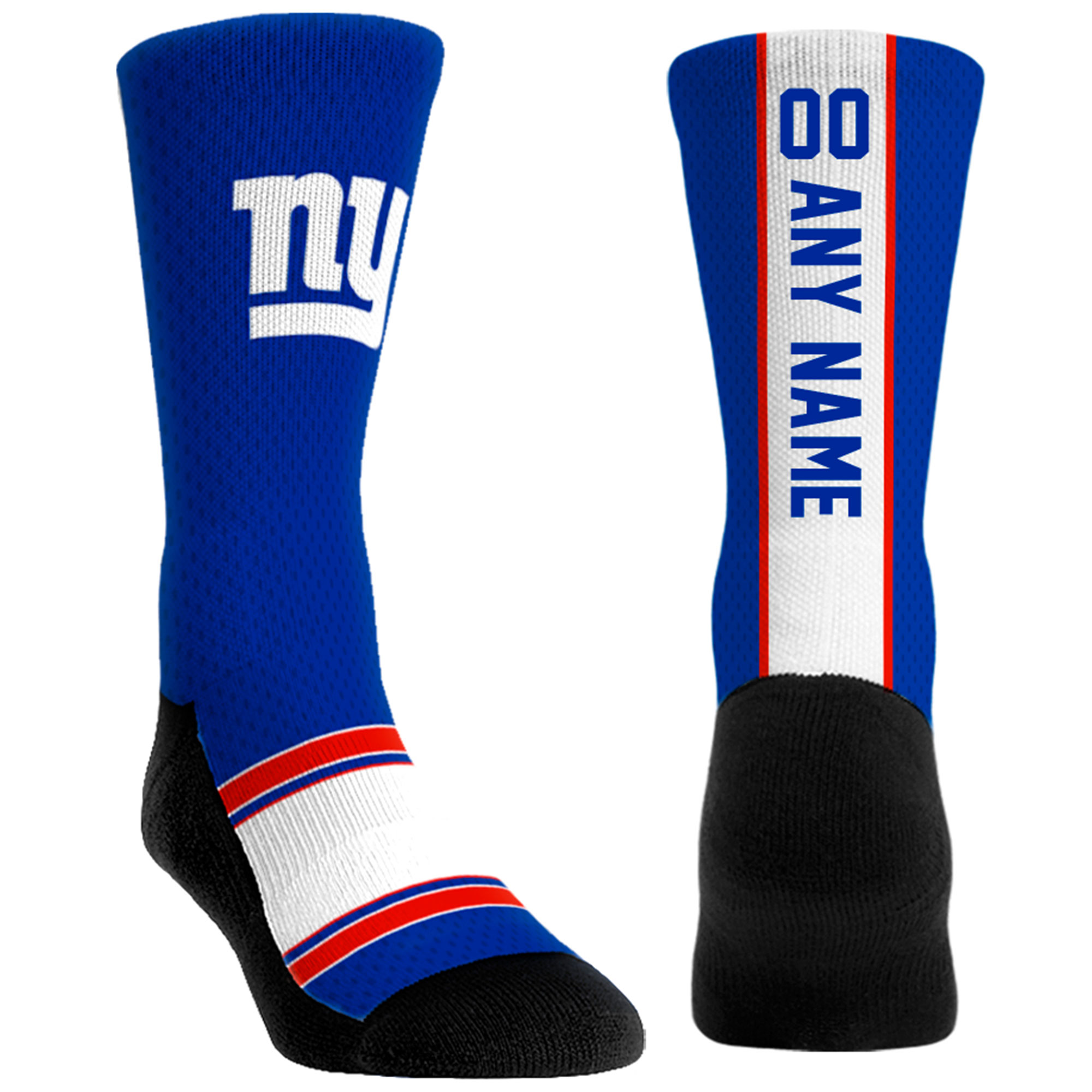 Unisex Rock Em Navy New York Giants Custom Jersey Crew Socks
