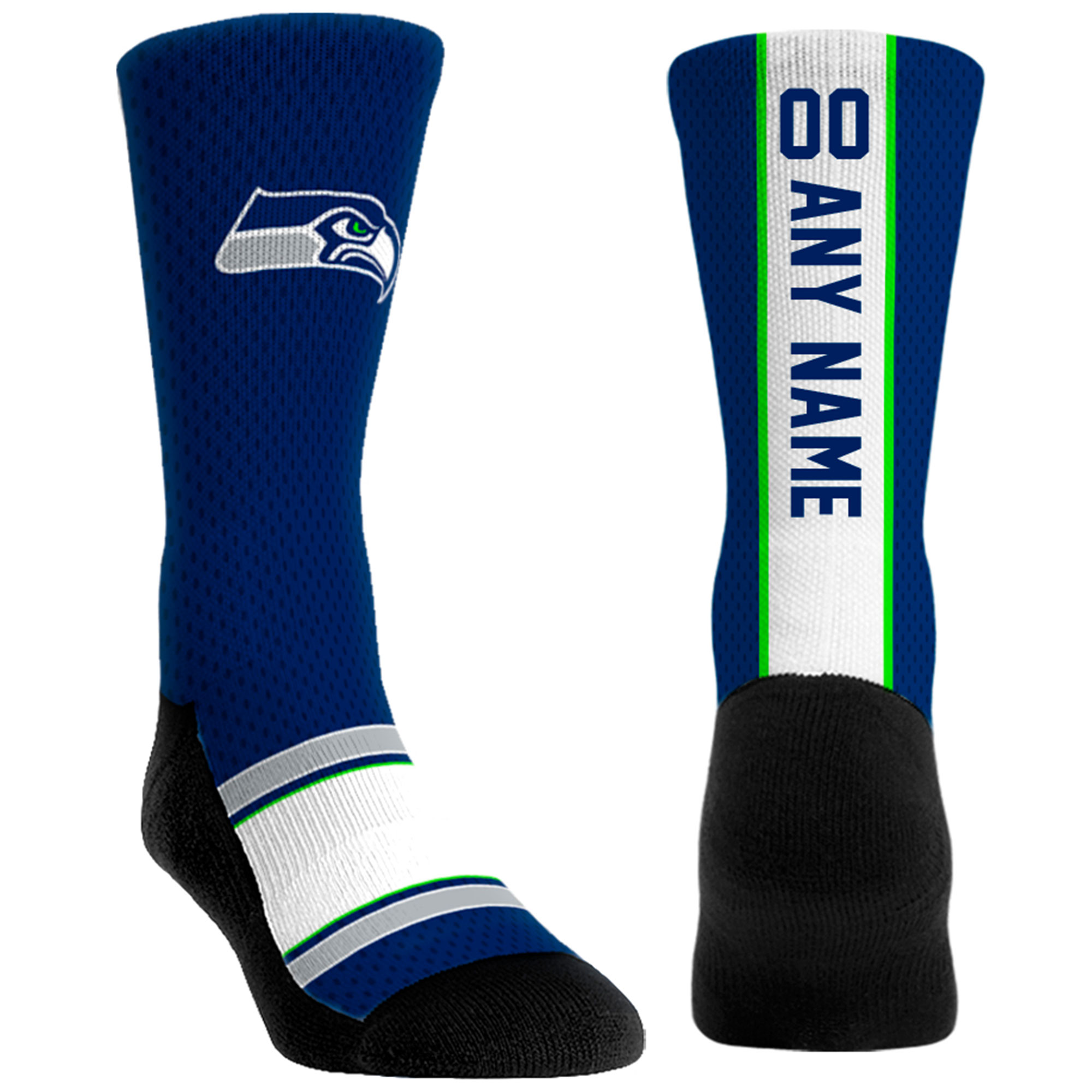 Unisex Rock Em Navy Seattle Seahawks Custom Jersey Crew Socks