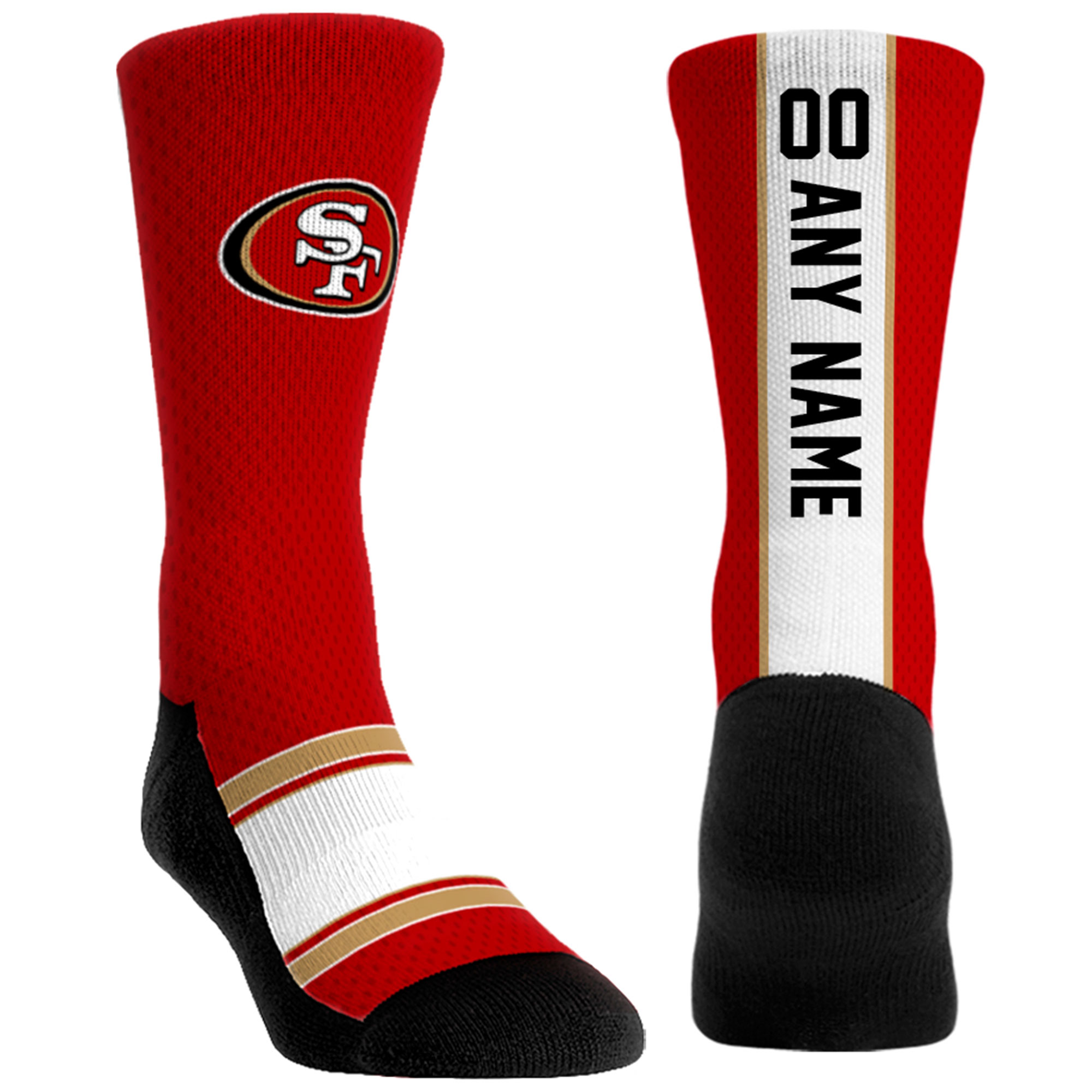 Unisex Rock Em Red San Francisco 49ers Custom Jersey Crew Socks