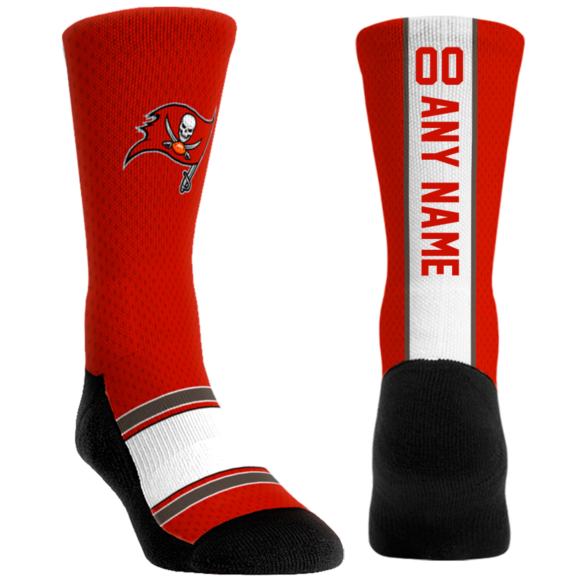 Unisex Rock Em Red Tampa Bay Buccaneers Custom Jersey Crew Socks