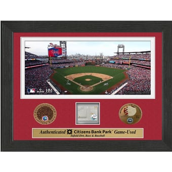 Philadelphia Phillies Citizens Bank Park Game-Used Combo Swatch 9'' x 11'' Frame
