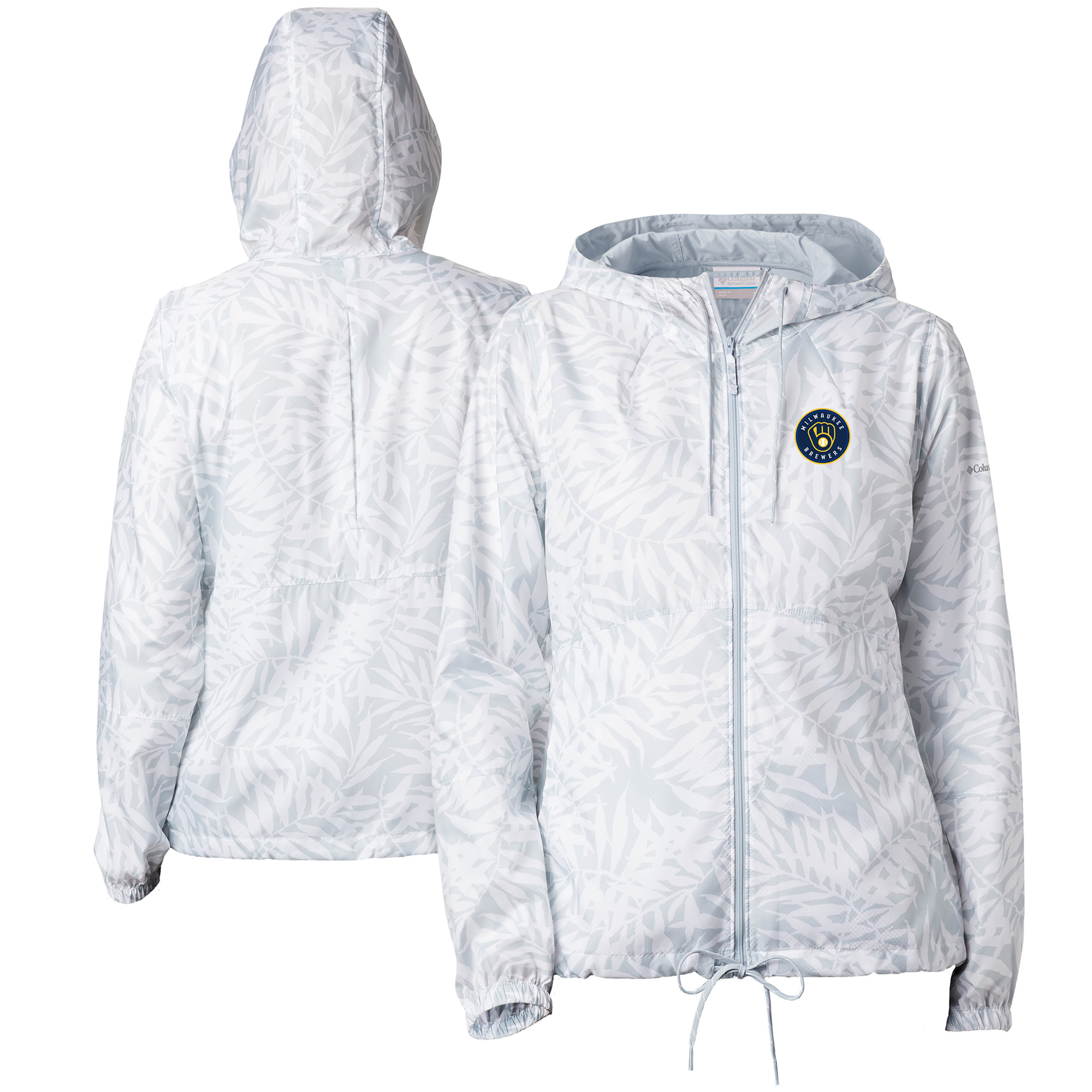 Women's Columbia Gray Milwaukee Brewers Flash Forward Full-Zip Windbreaker Jacket
