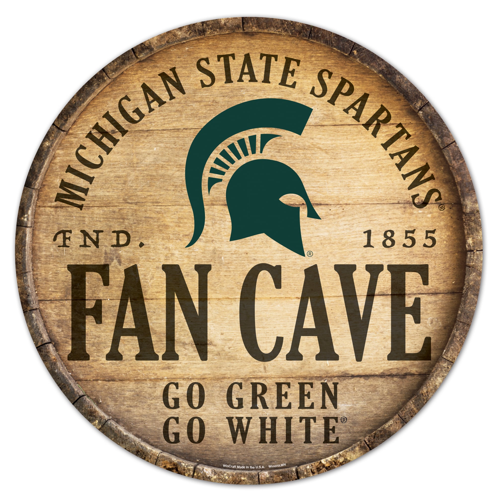WinCraft Michigan State Spartans 14'' Circular Wood Sign