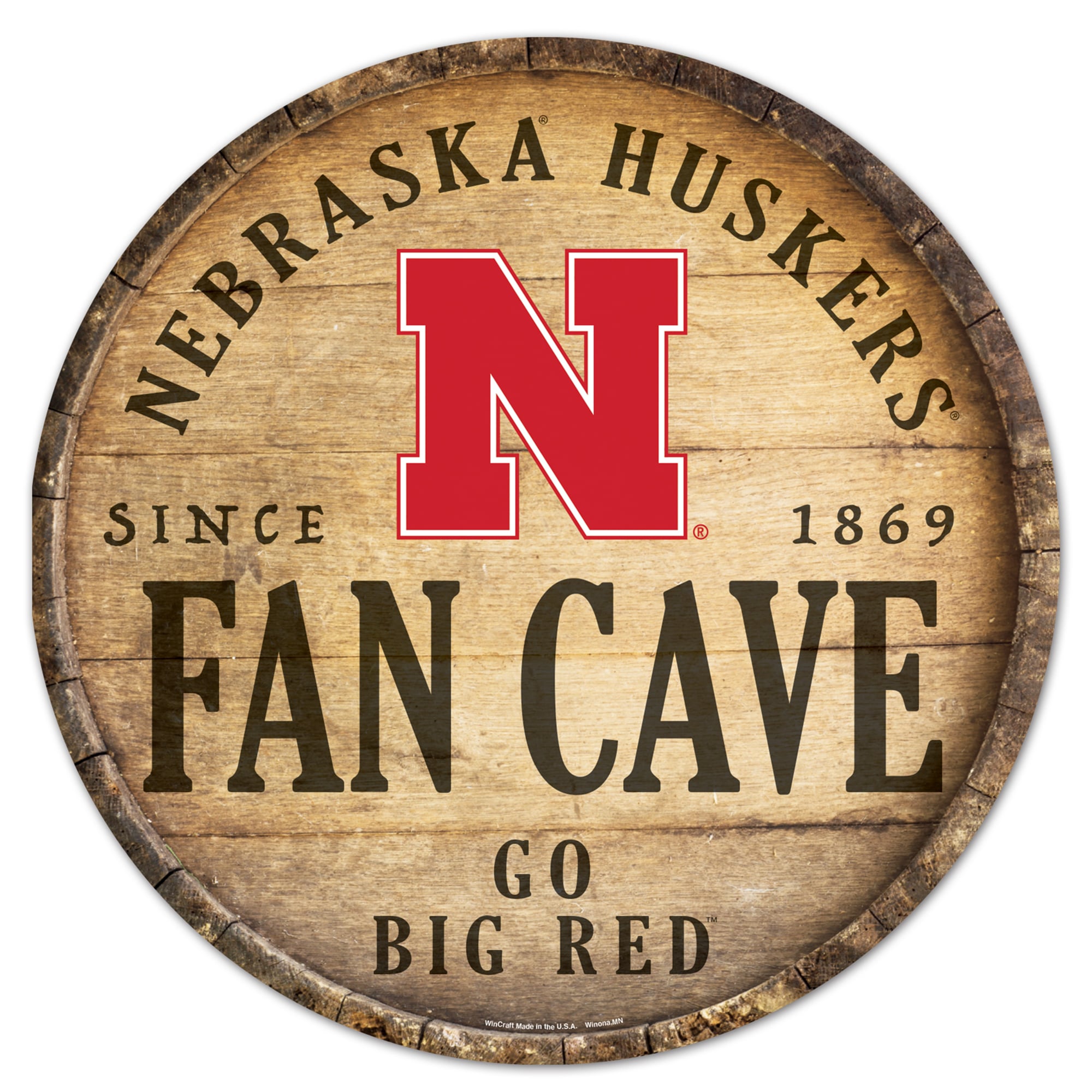 WinCraft Nebraska Huskers 14'' Circular Wood Sign