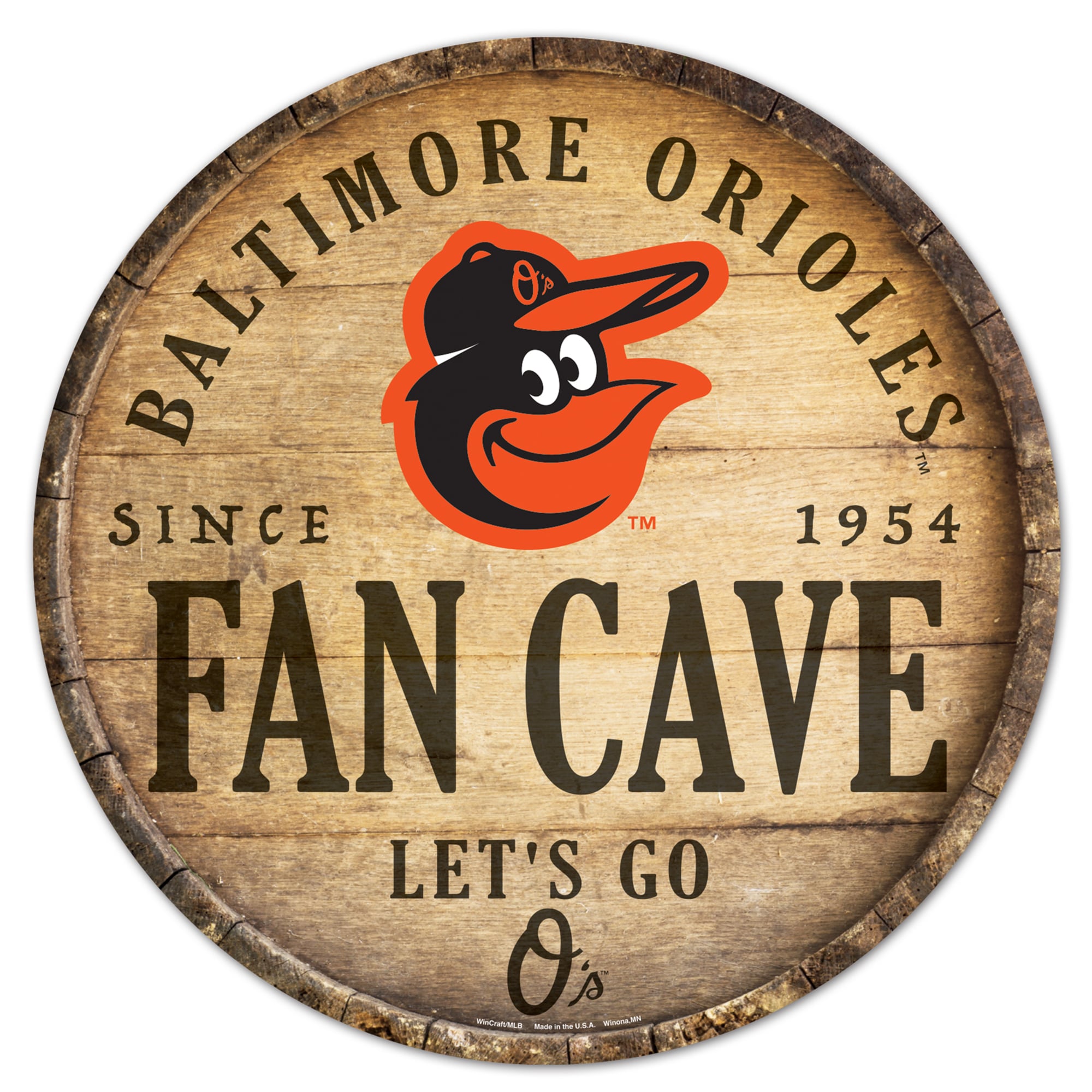 WinCraft Baltimore Orioles 14'' Circular Wood Sign