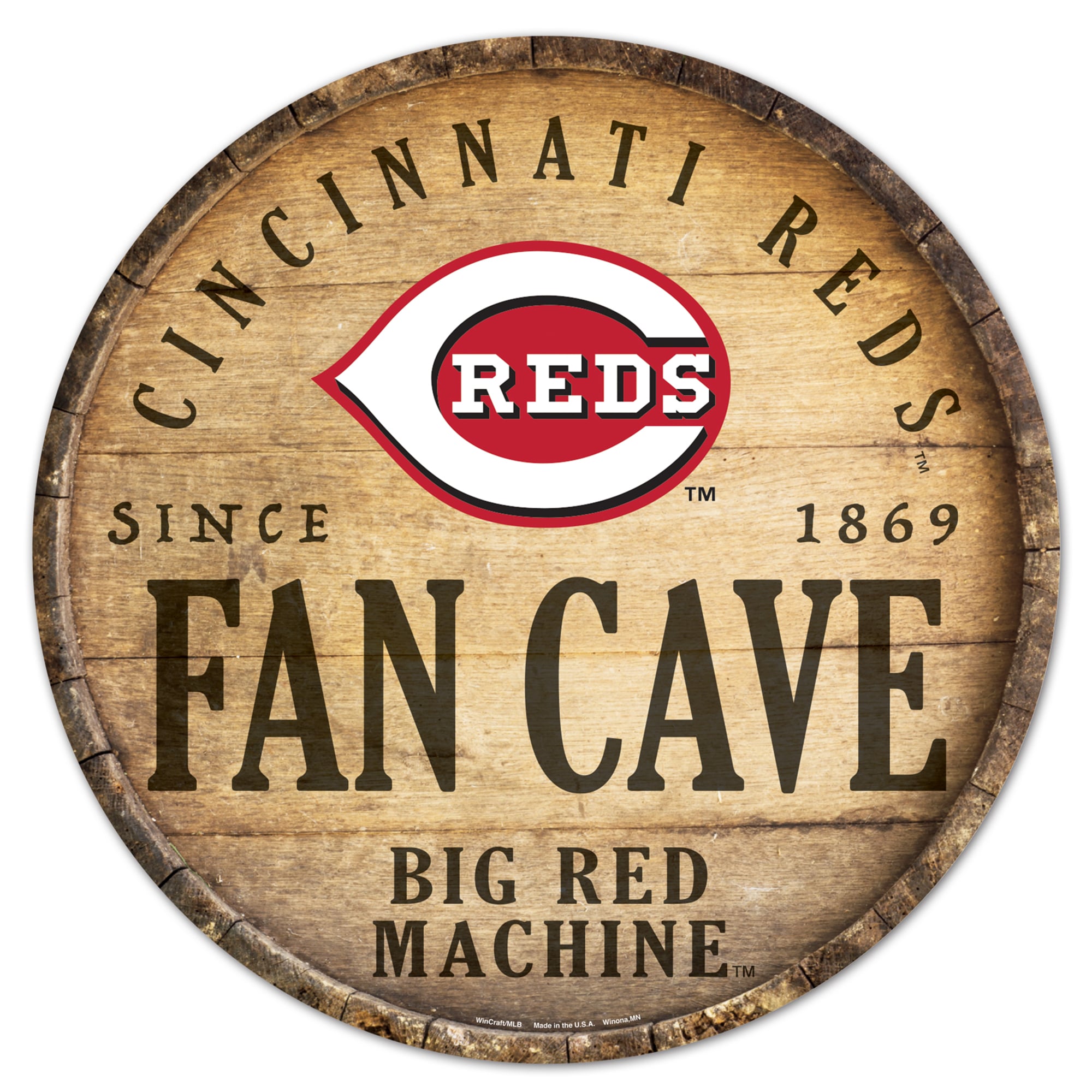 WinCraft Cincinnati Reds 14'' Circular Wood Sign