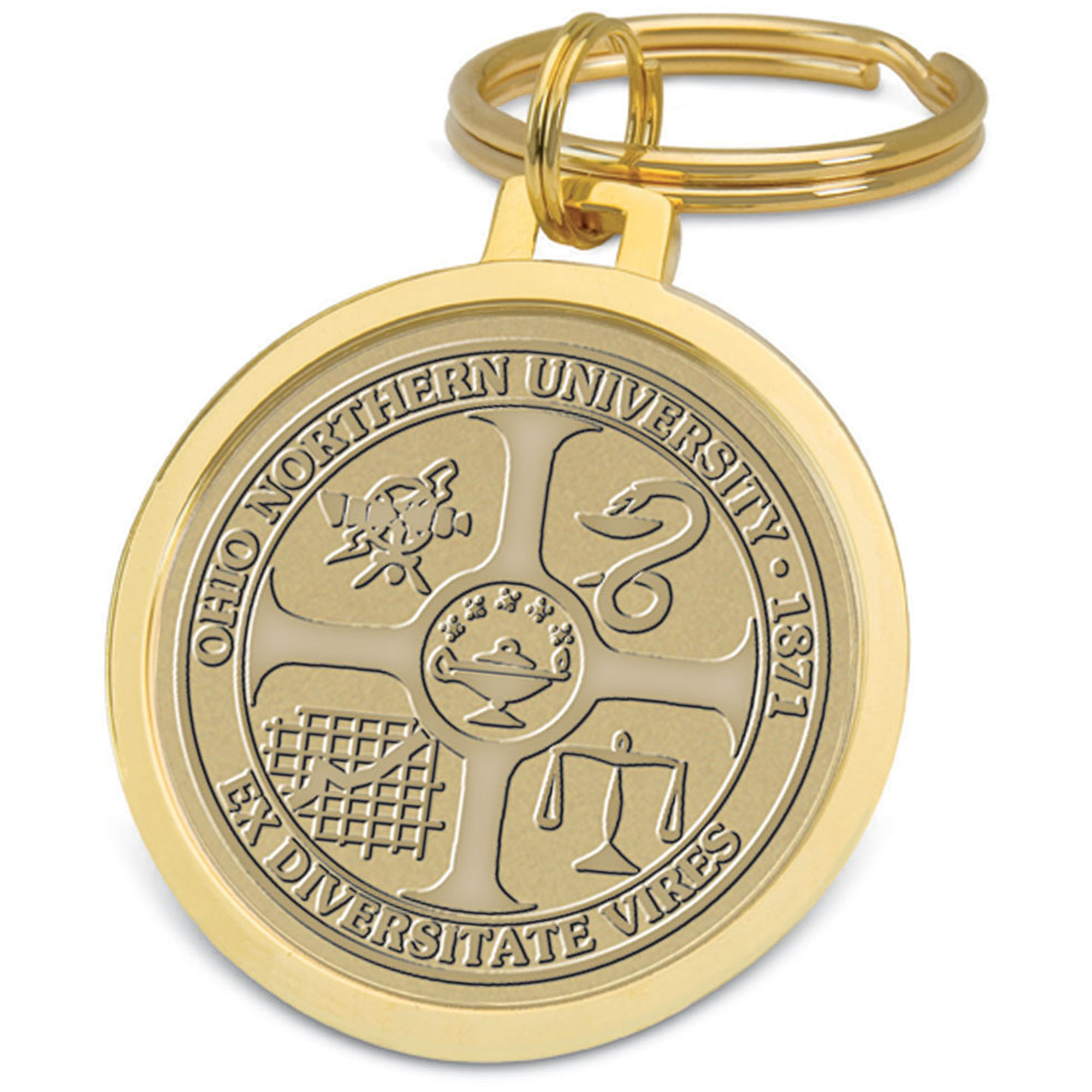 Gold Ohio Northern Polar Bears Split-Wire Key Ring