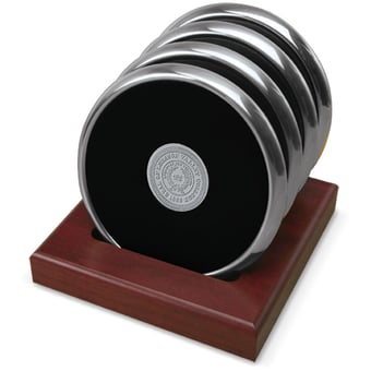 Silver Lebanon Valley College 4-Piece Coaster Set