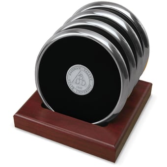 Silver Saginaw Valley State Cardinals 4-Piece Coaster Set