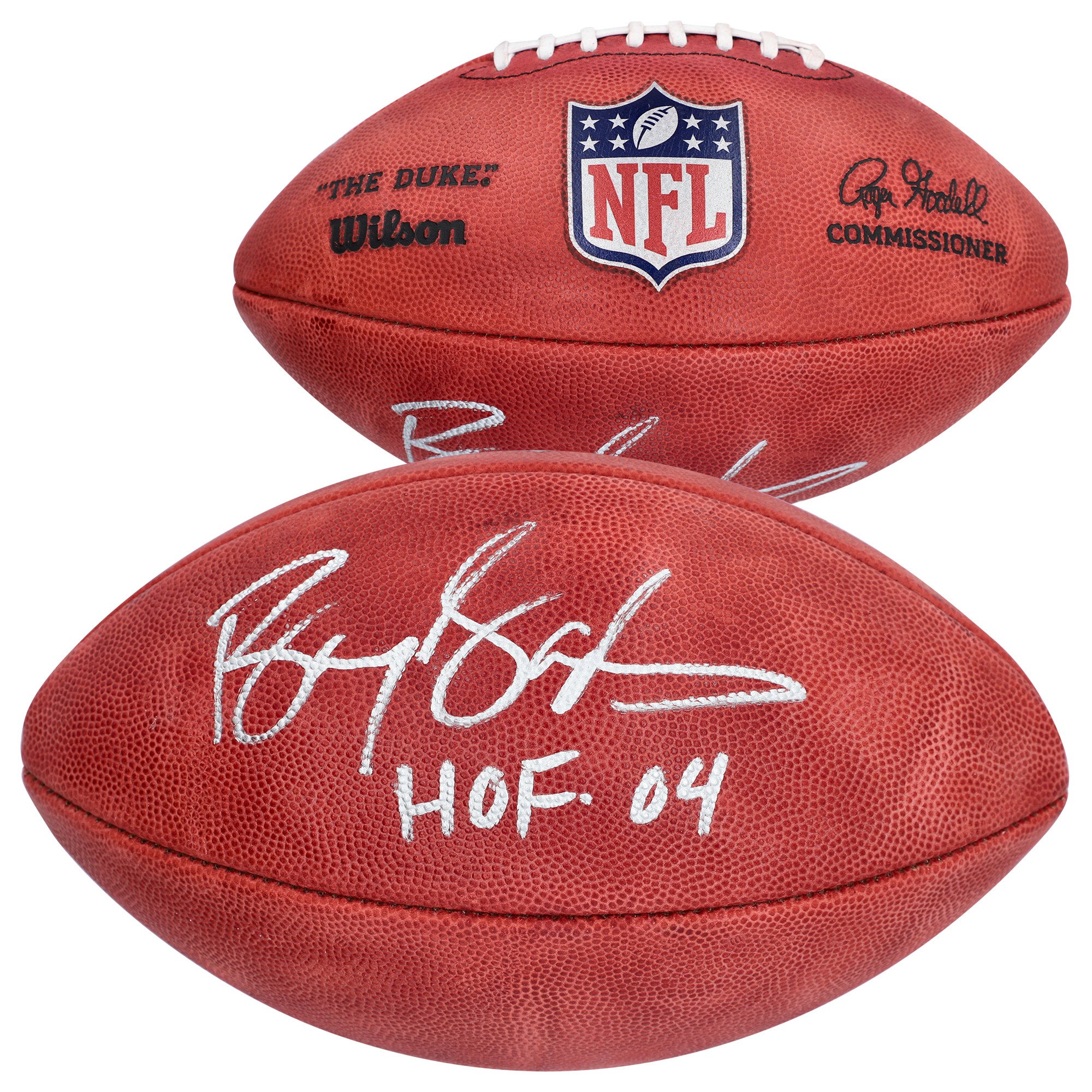 Barry Sanders Detroit Lions Autographed Wilson Duke Full Color Pro Football with "HOF 04" Inscription