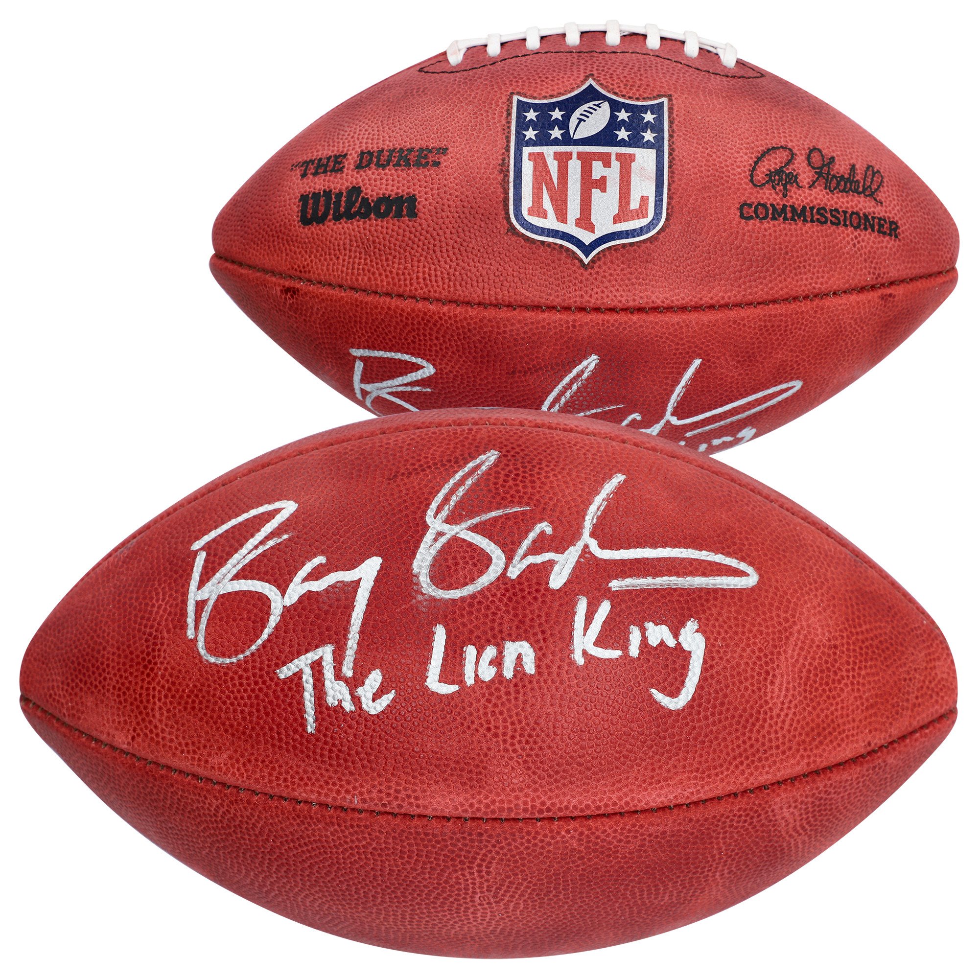 Barry Sanders Detroit Lions Autographed Wilson Duke Full Color Pro Football with "The Lion King" Inscription