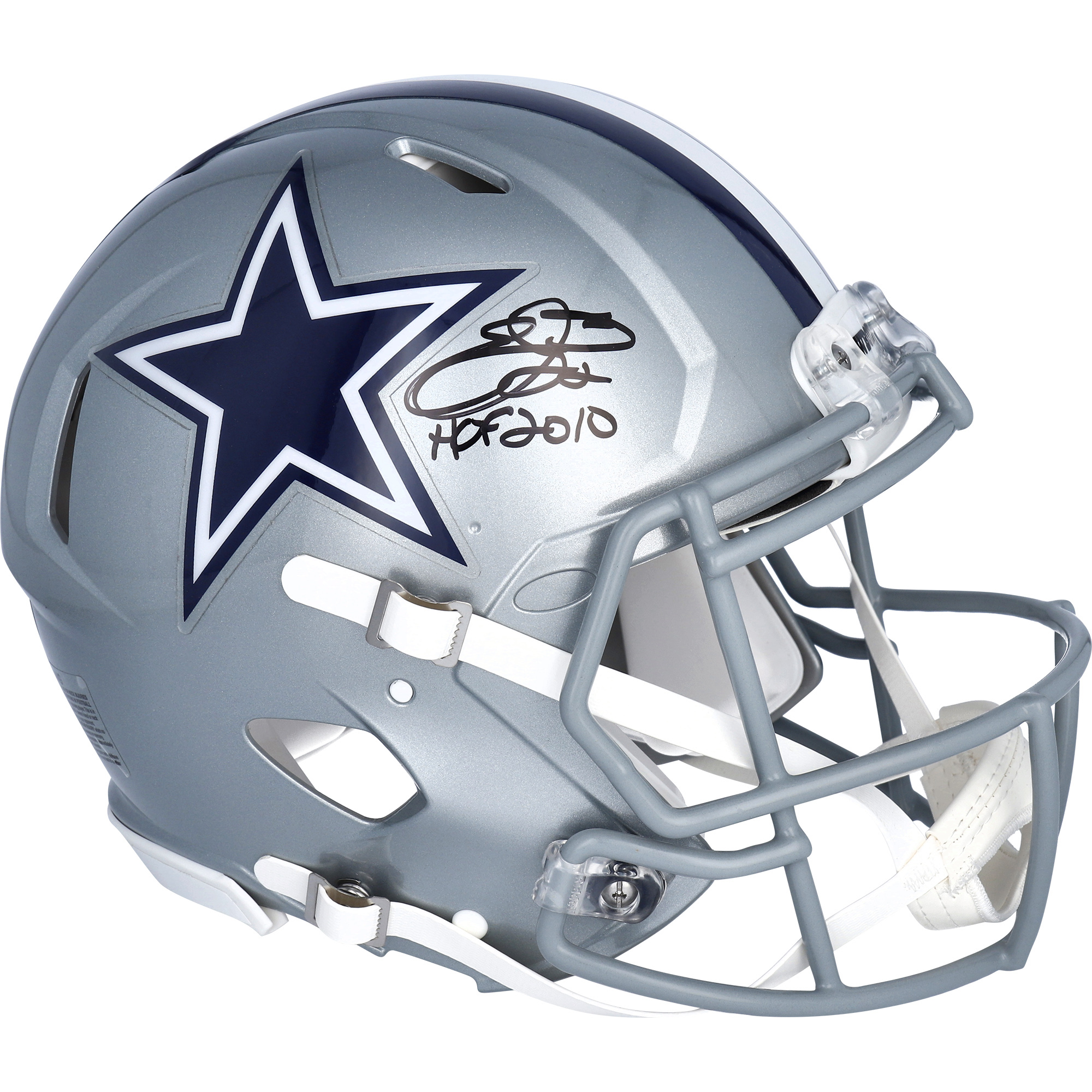 Emmitt Smith Dallas Cowboys Autographed Riddell Speed Authentic Helmet with "HOF 2010" Inscription