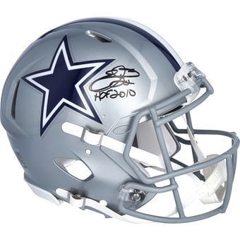 Emmitt Smith Dallas Cowboys Autographed Riddell Speed Authentic Helmet with "HOF 2010" Inscription