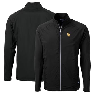 Men's Cutter & Buck Black Baylor Bears Big & Tall Adapt Eco Knit Hybrid Recycled Full-Zip Jacket
