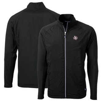 Men's Cutter & Buck Black Texas Southern Tigers Big & Tall Adapt Eco Knit Hybrid Recycled Full-Zip Jacket