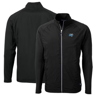 Men's Cutter & Buck Black MTSU Blue Raiders Big & Tall Adapt Eco Knit Hybrid Recycled Full-Zip Jacket