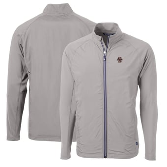 Men's Cutter & Buck Gray Boston College Eagles Big & Tall Adapt Eco Knit Hybrid Recycled Full-Zip Jacket