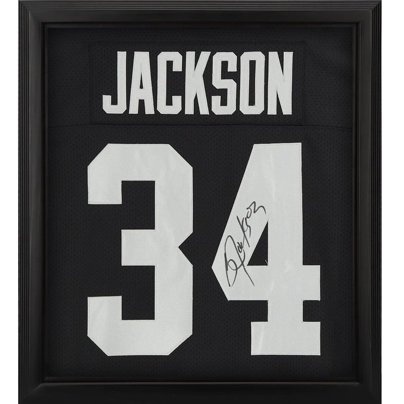 Bo Jackson Los Angeles Raiders Autographed Framed Mitchell & Ness Black Authentic Jersey Shadowbox