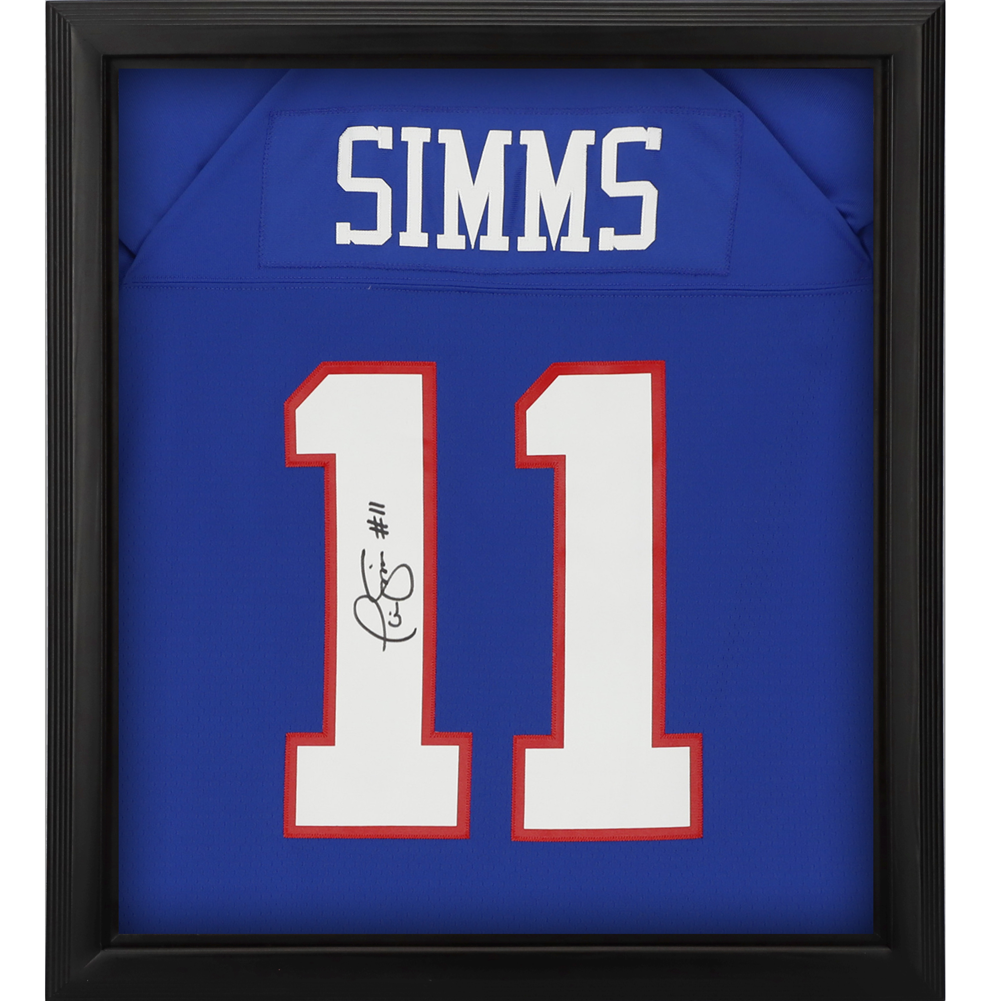 Phil Simms New York Giants Autographed Royal Mitchell & Ness Legacy Jersey Shadowbox