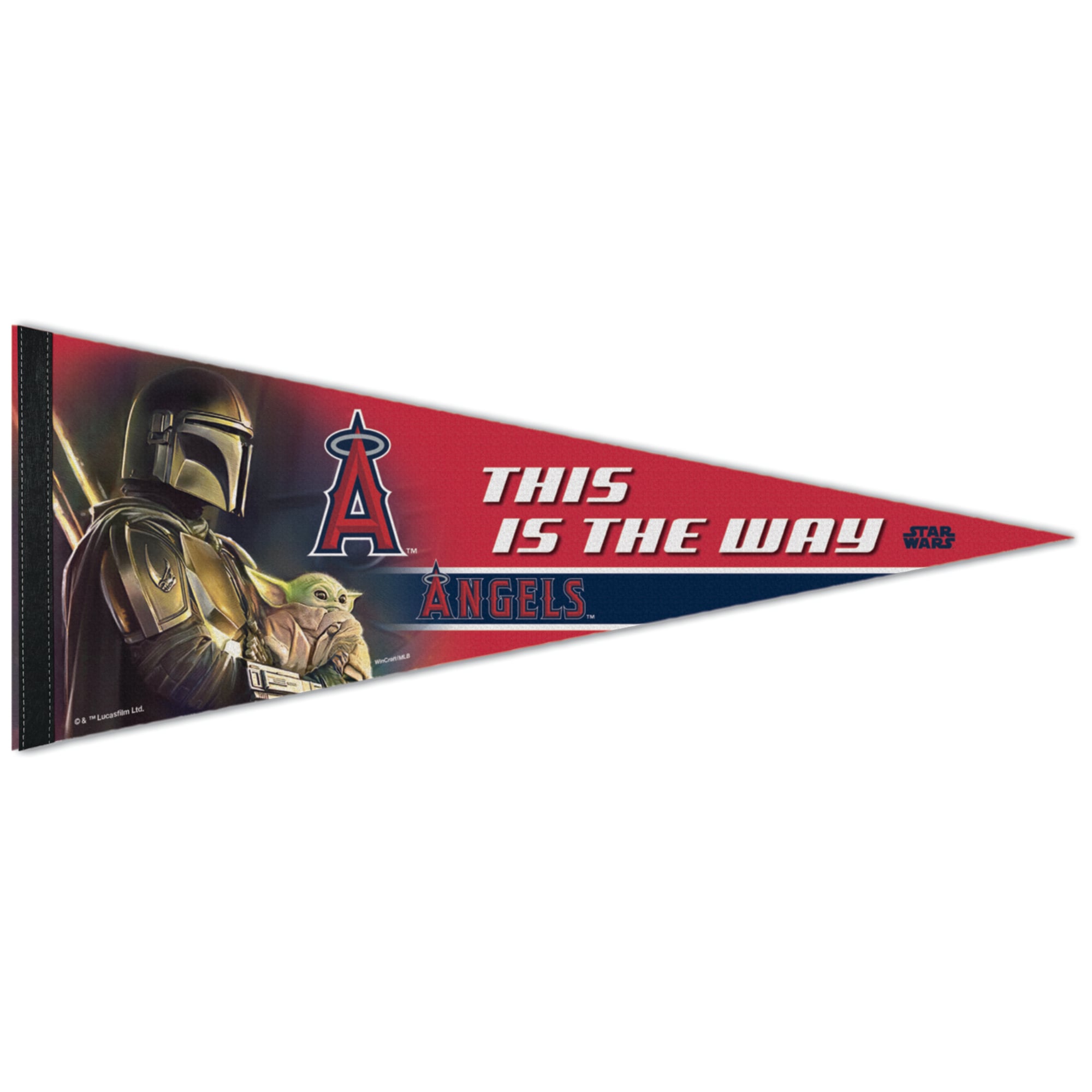 WinCraft Los Angeles Angels 12" x 30" Premium Quality Star Wars the Mandalorian Pennant