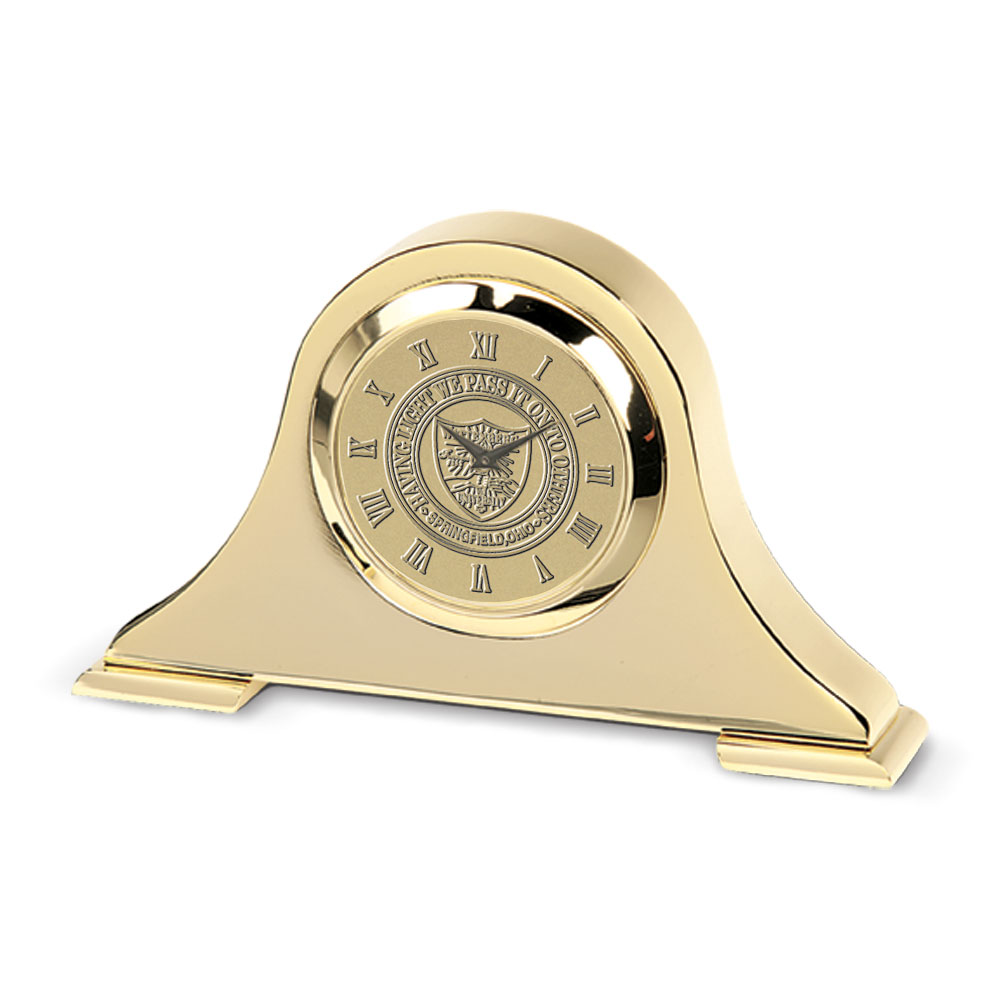 Wittenberg University Tigers Gold Napoleon Desk Clock