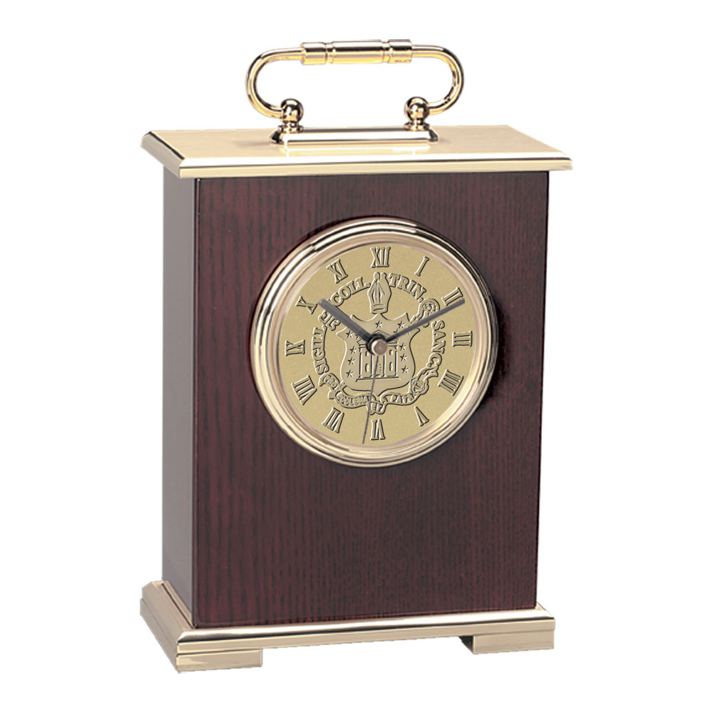 Gold Trinity Bantams Carriage Clock