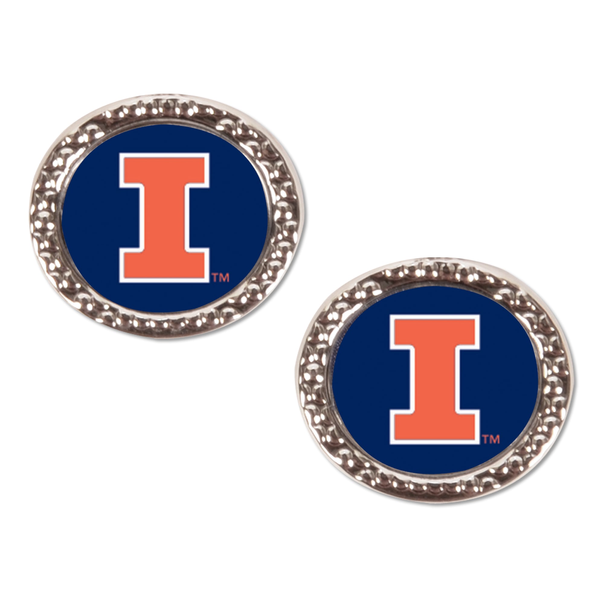 WinCraft Illinois Fighting Illini Round Team Post Earring