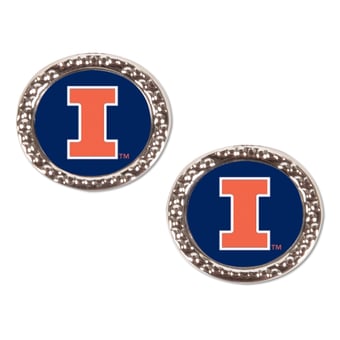WinCraft Illinois Fighting Illini Round Team Post Earring
