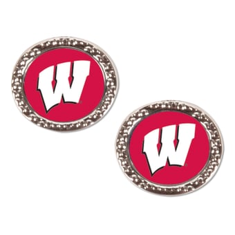 WinCraft Wisconsin Badgers Round Team Post Earring