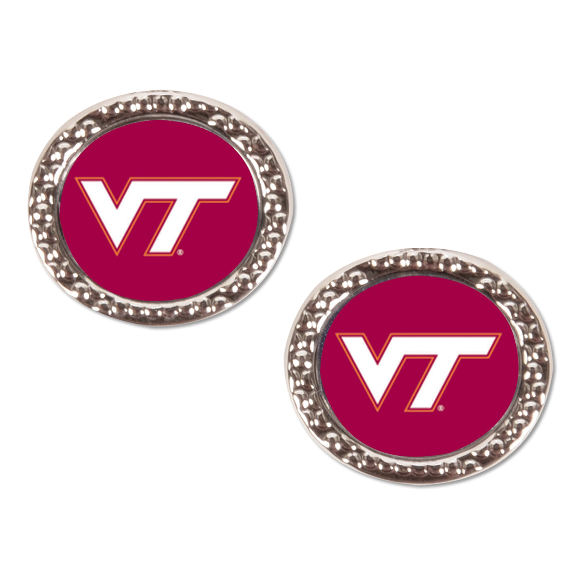 WinCraft Virginia Tech Hokies Round Team Post Earring