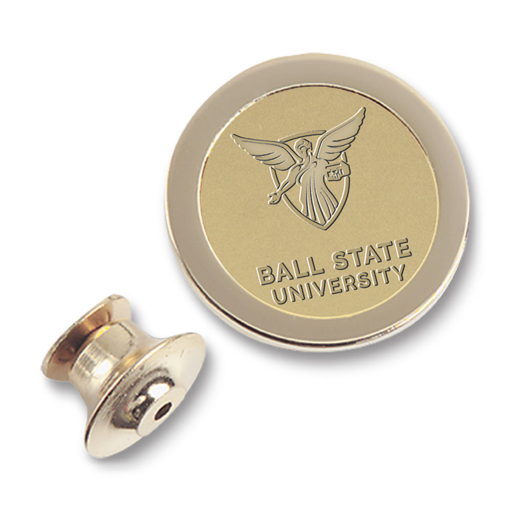 Gold Ball State Cardinals Logo Lapel Pin