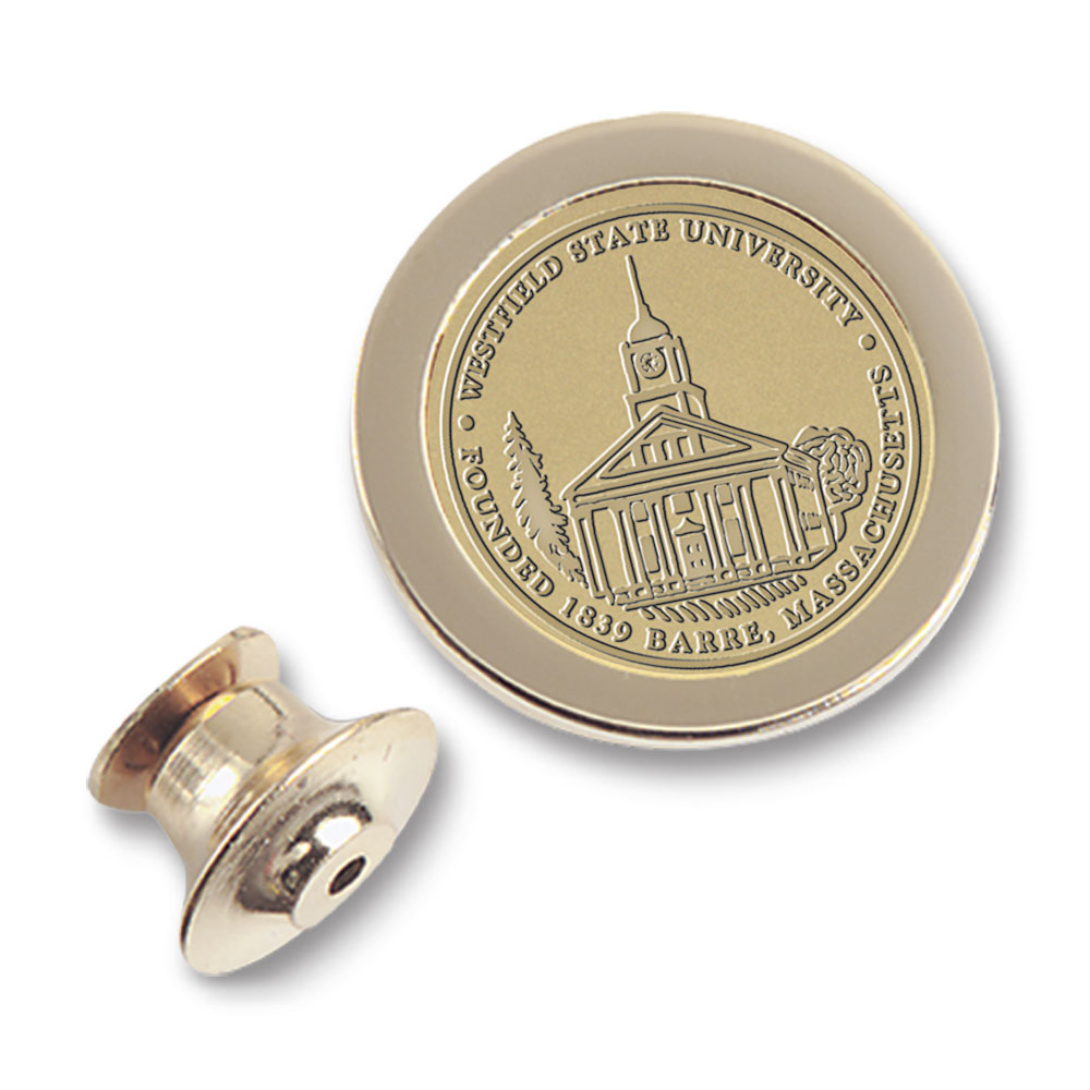 Gold Westfield State Owls Logo Lapel Pin