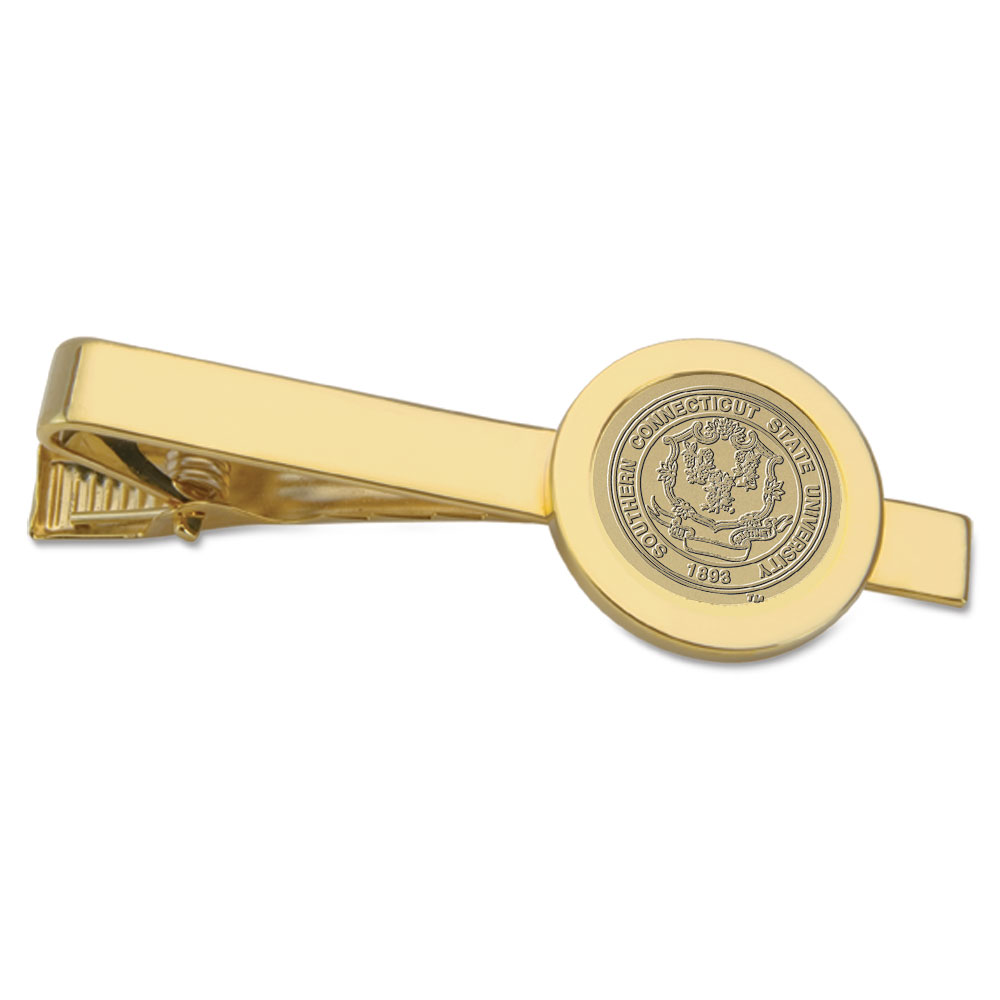 Gold Southern Connecticut Owls Logo Tie Bar
