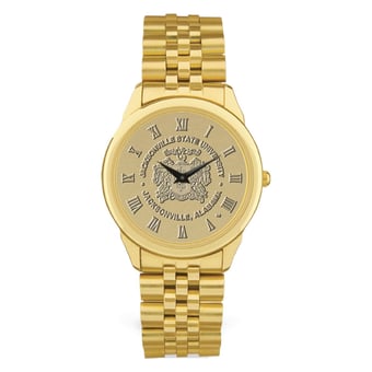 Men's Gold Jacksonville State Gamecocks Medallion Rolled Link Bracelet Wristwatch