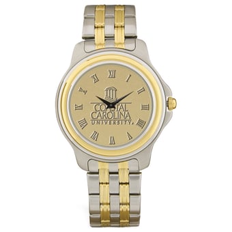 Men's Gold/Silver Coastal Carolina Chanticleers Two-Tone Medallion Wristwatch