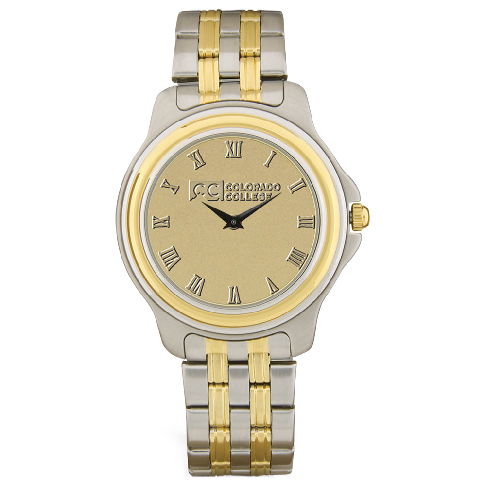 Men's Gold/Silver Colorado College Tigers Two-Tone Medallion Wristwatch