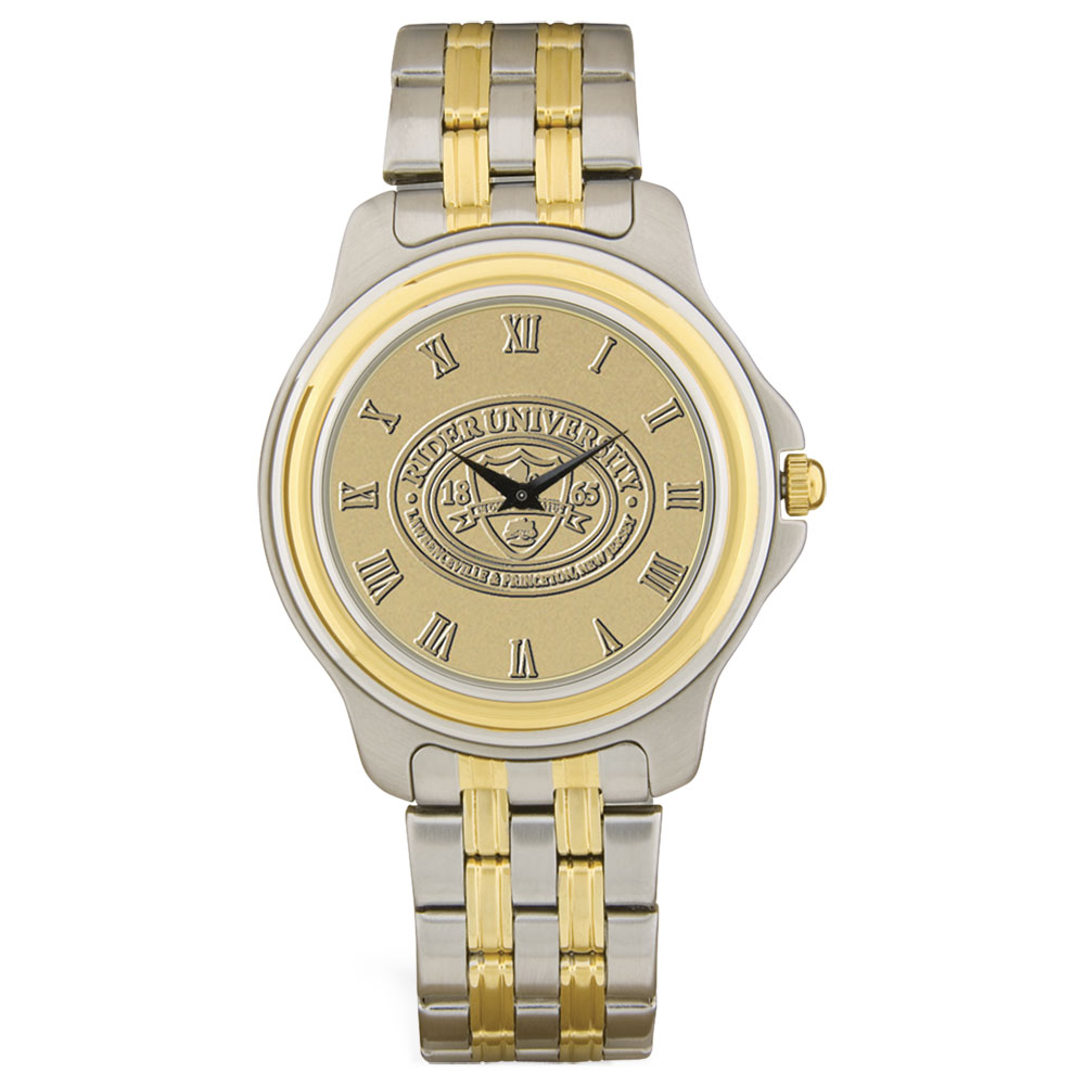 Men's Gold/Silver Rider Broncs Two-Tone Medallion Wristwatch