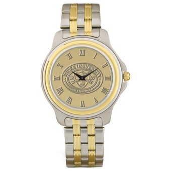Men's Gold/Silver Rider Broncs Two-Tone Medallion Wristwatch