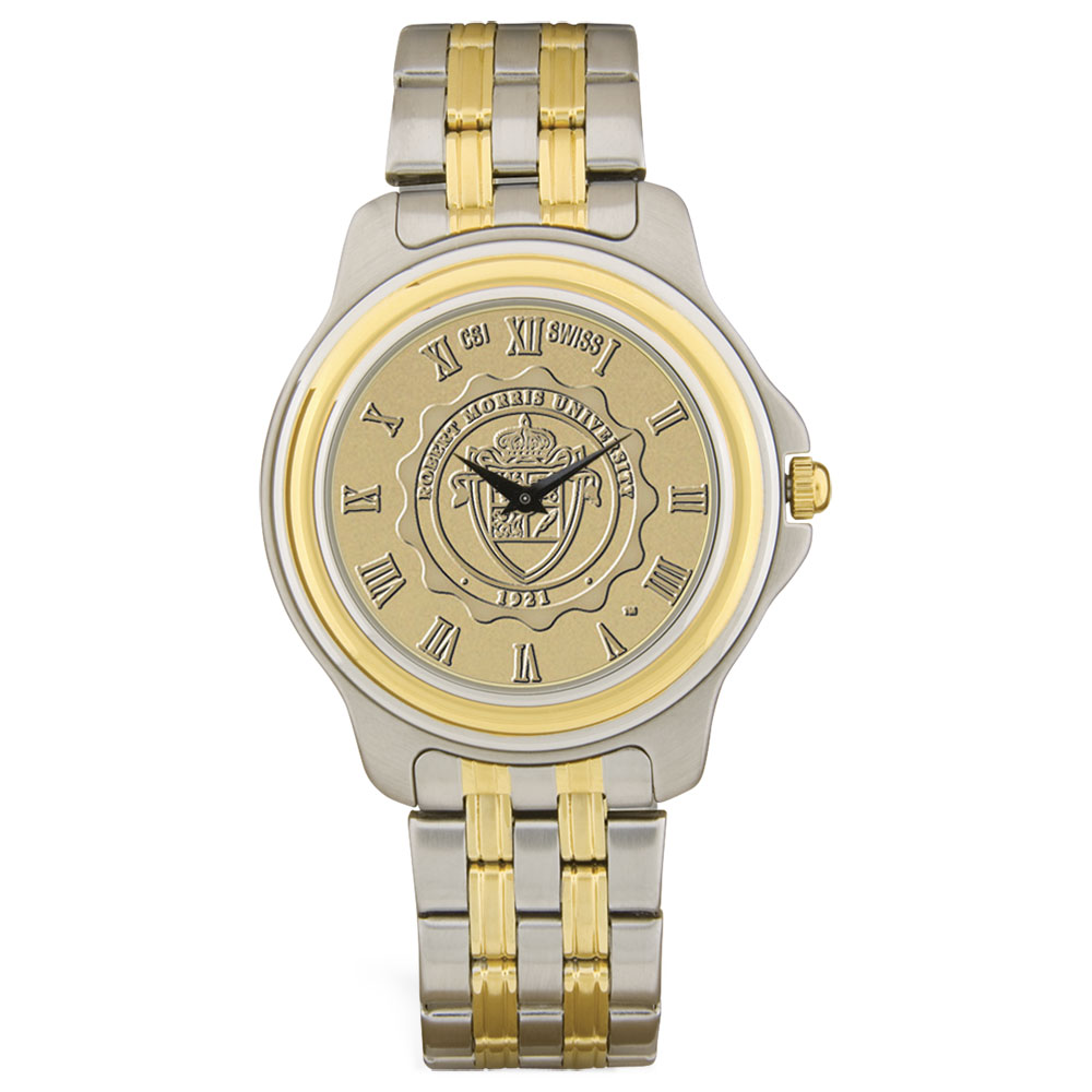Men's Gold/Silver Robert Morris Colonials Two-Tone Medallion Wristwatch