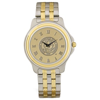 Men's Gold/Silver Southern Connecticut Owls Two-Tone Medallion Wristwatch