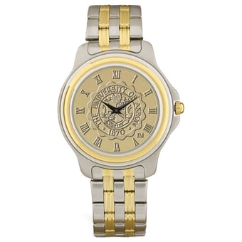 Men's Gold/Silver Akron Zips Two-Tone Medallion Wristwatch